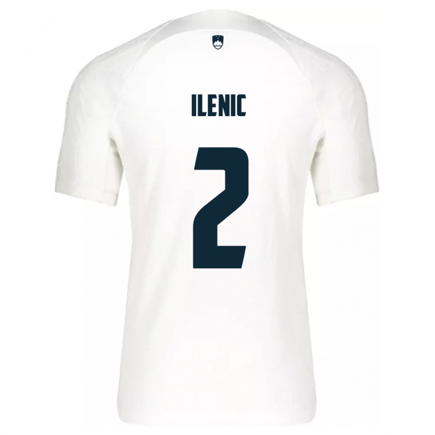 Niño Camiseta Eslovenia Mitja Ilenic #2 Blanco 1ª Equipación 24-26 La Camisa