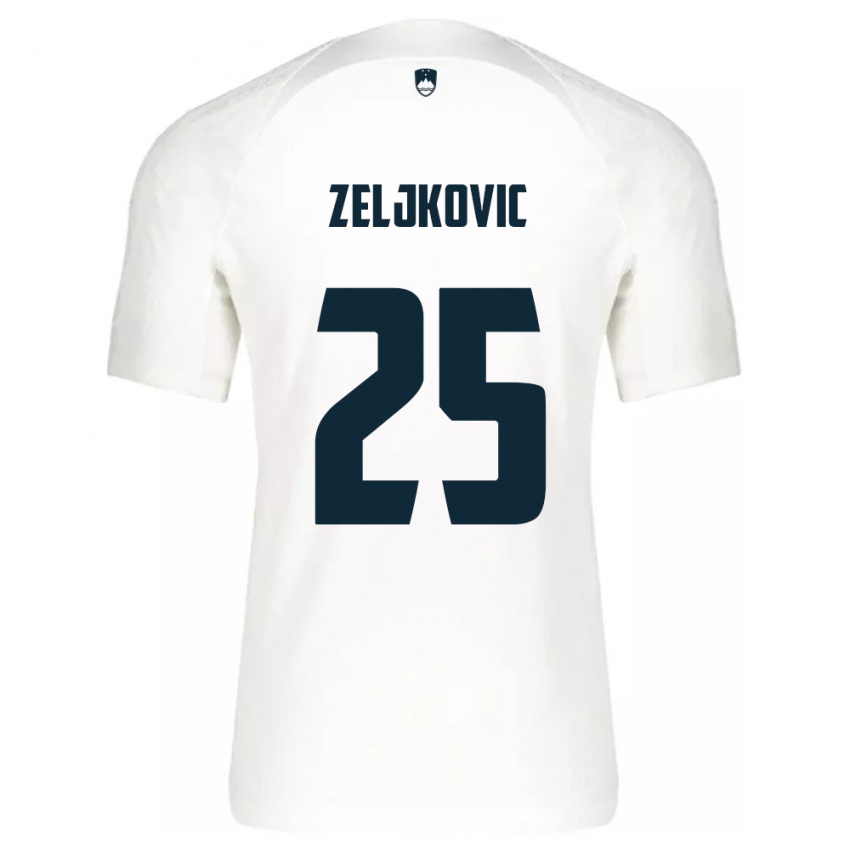 Niño Camiseta Eslovenia Adrian Zeljkovic #25 Blanco 1ª Equipación 24-26 La Camisa