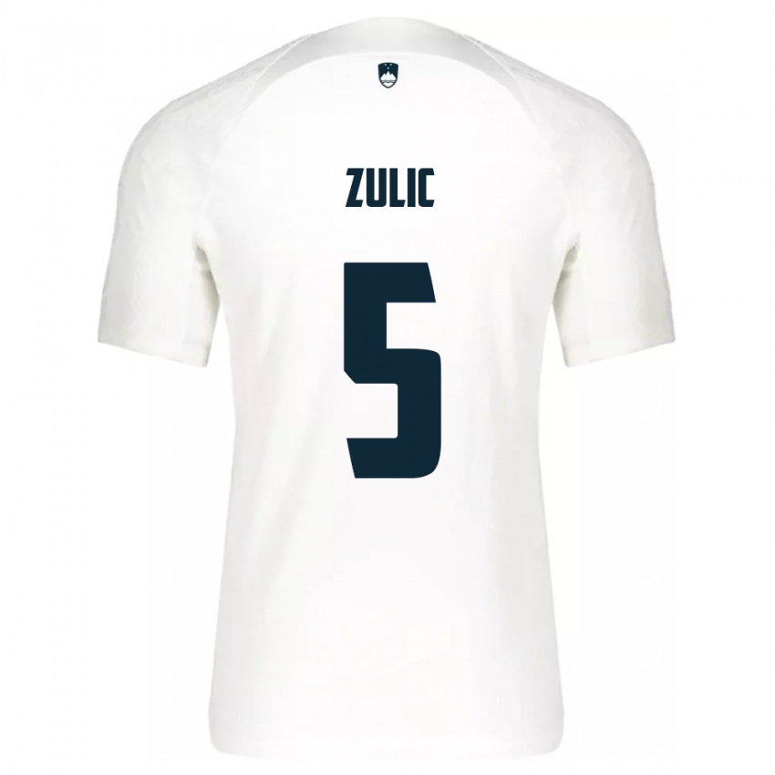 Niño Camiseta Eslovenia Anel Zulic #5 Blanco 1ª Equipación 24-26 La Camisa