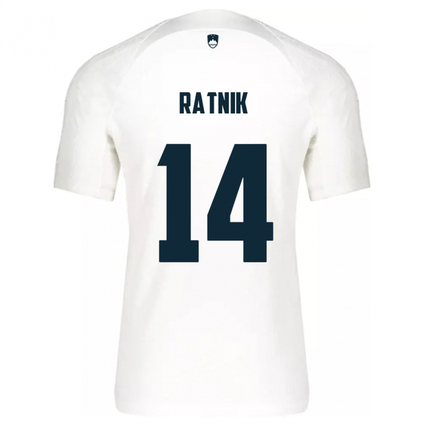 Niño Camiseta Eslovenia Marcel Ratnik #14 Blanco 1ª Equipación 24-26 La Camisa