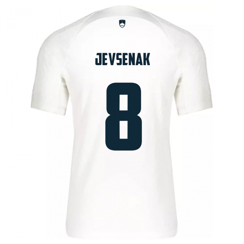 Niño Camiseta Eslovenia Florjan Jevsenak #8 Blanco 1ª Equipación 24-26 La Camisa