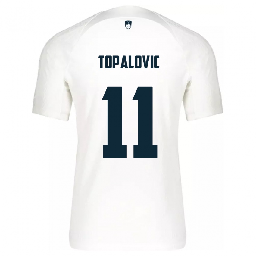 Niño Camiseta Eslovenia Luka Topalovic #11 Blanco 1ª Equipación 24-26 La Camisa