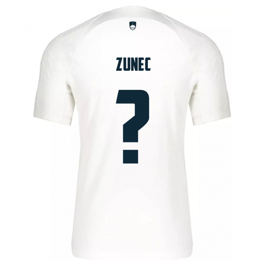 Niño Camiseta Eslovenia Bor Zunec #0 Blanco 1ª Equipación 24-26 La Camisa