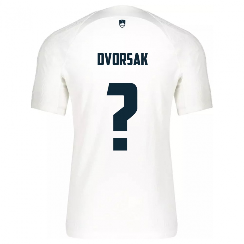 Niño Camiseta Eslovenia Matej Dvorsak #0 Blanco 1ª Equipación 24-26 La Camisa