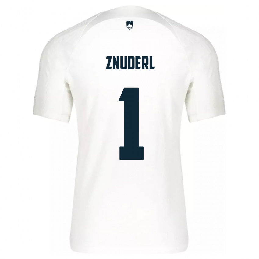 Niño Camiseta Eslovenia Tai Znuderl #1 Blanco 1ª Equipación 24-26 La Camisa