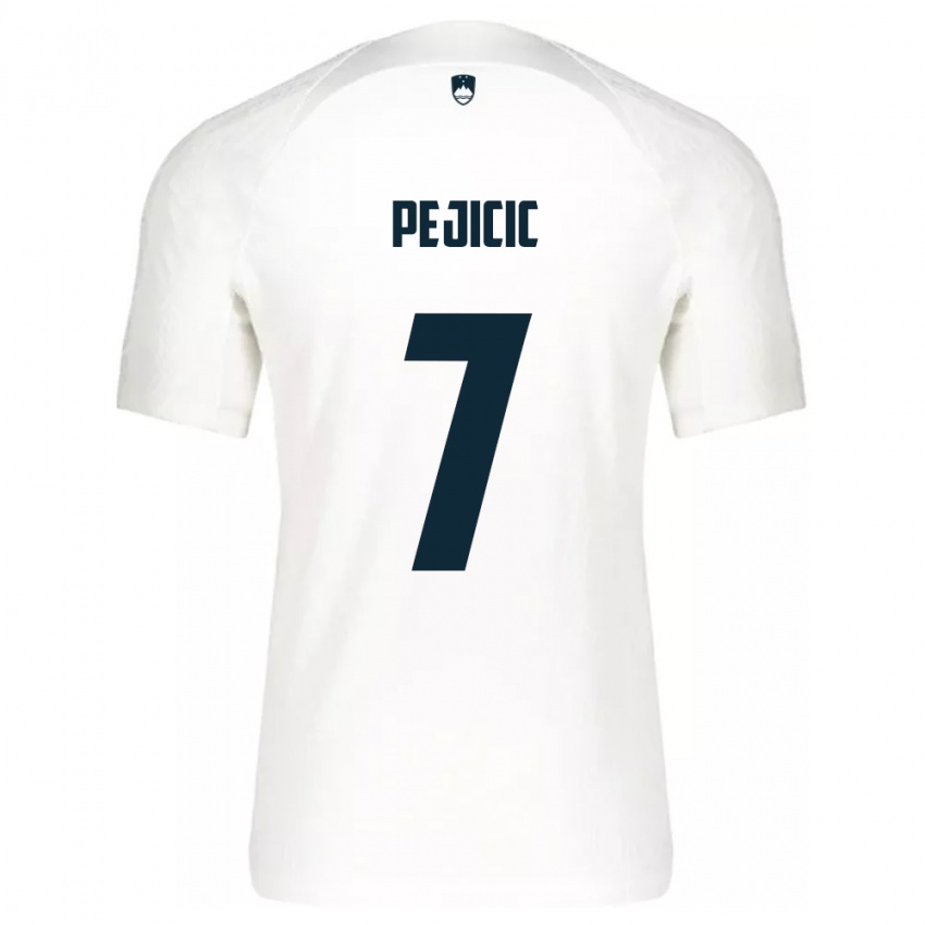 Niño Camiseta Eslovenia David Pejičić #7 Blanco 1ª Equipación 24-26 La Camisa