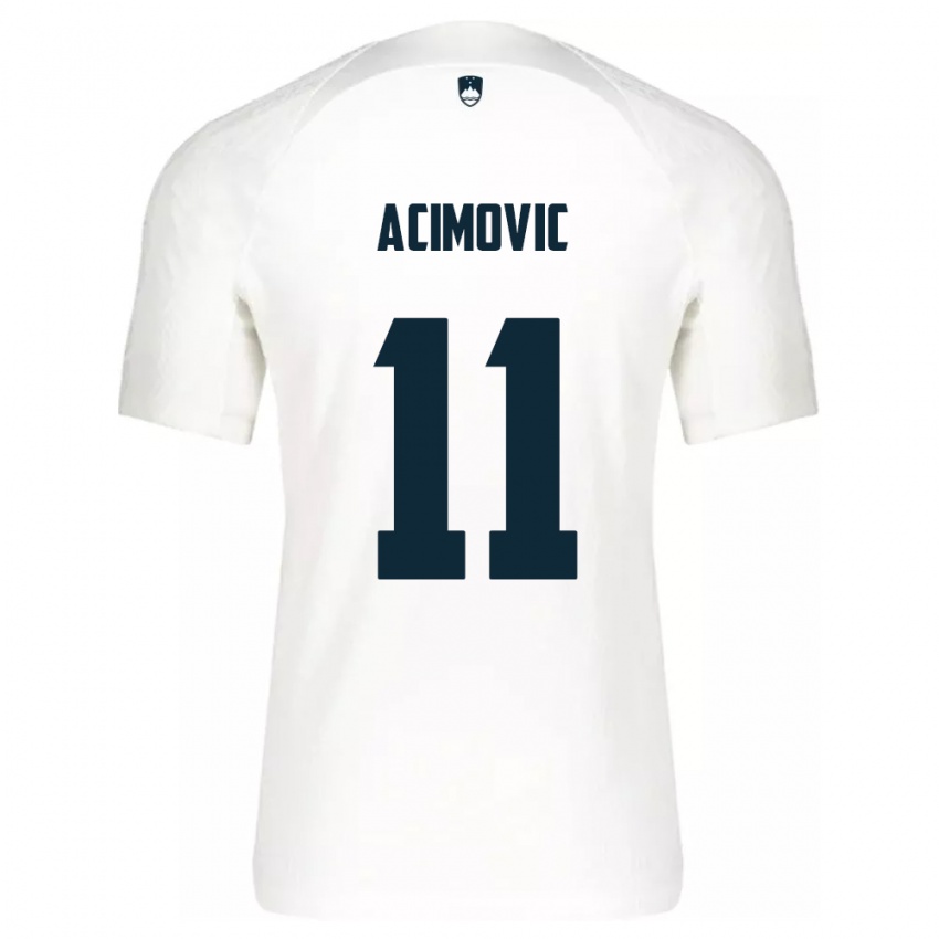 Niño Camiseta Eslovenia Mateo Acimovic #11 Blanco 1ª Equipación 24-26 La Camisa