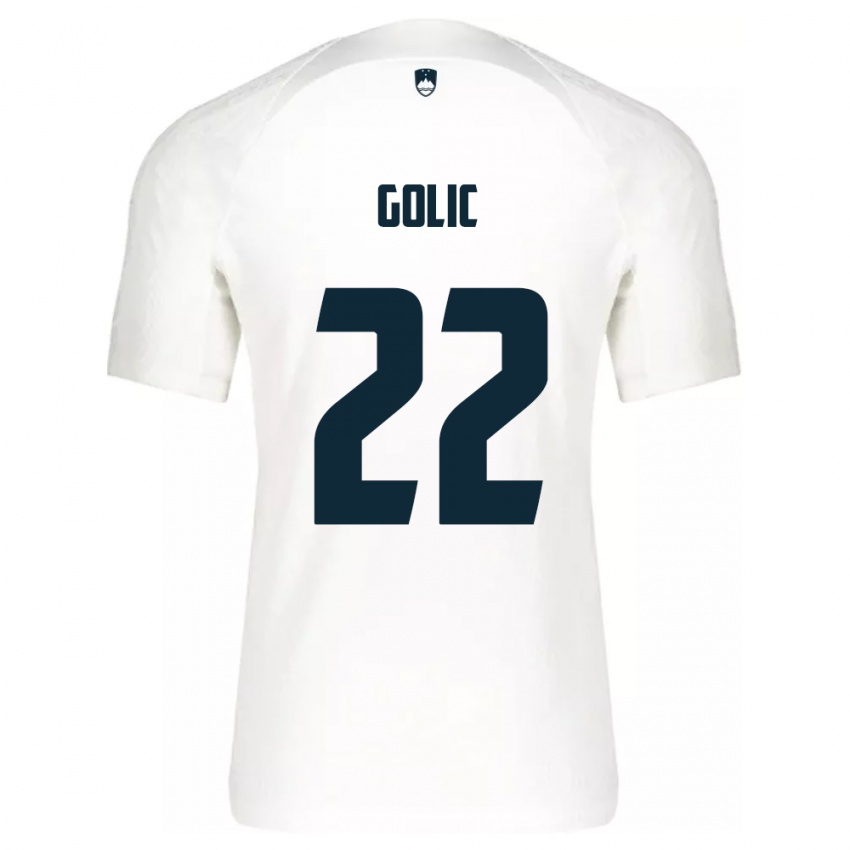 Niño Camiseta Eslovenia Tilen Golic #22 Blanco 1ª Equipación 24-26 La Camisa