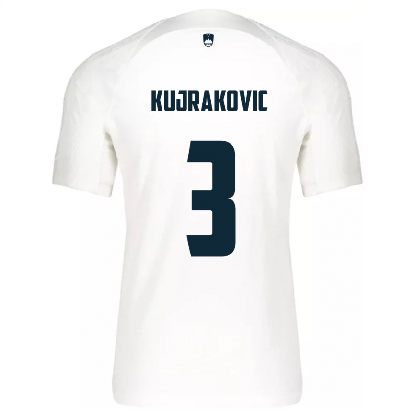 Niño Camiseta Eslovenia Minel Kujrakovic #3 Blanco 1ª Equipación 24-26 La Camisa