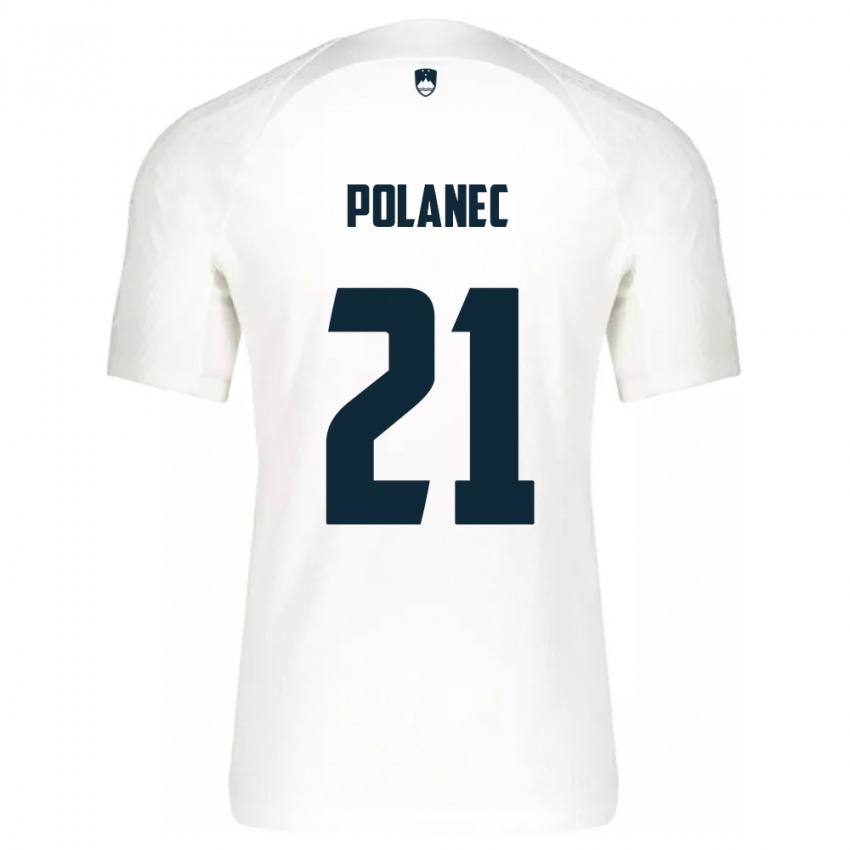 Niño Camiseta Eslovenia Gaj Polanec #21 Blanco 1ª Equipación 24-26 La Camisa