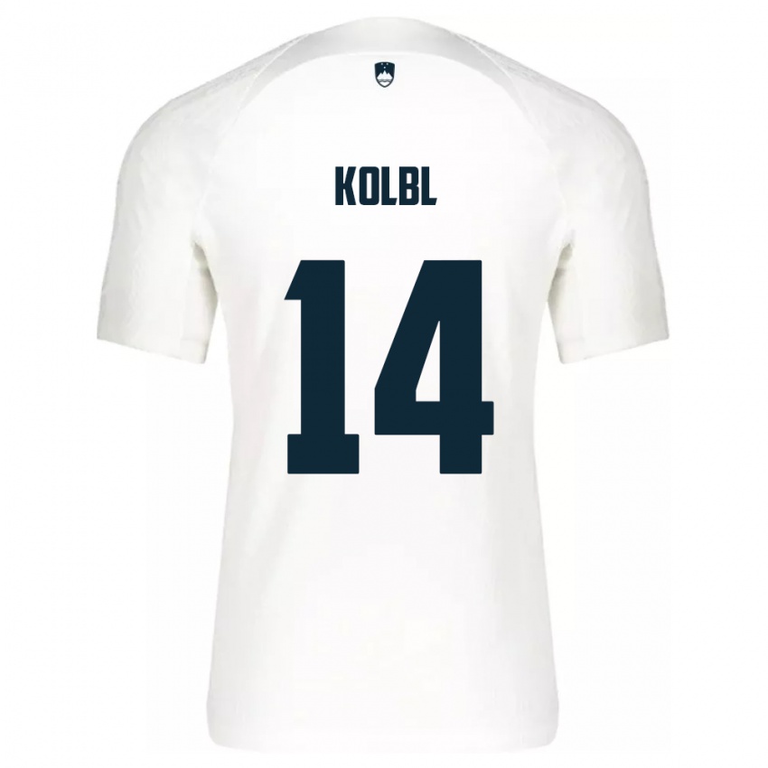 Niño Camiseta Eslovenia Špela Kolbl #14 Blanco 1ª Equipación 24-26 La Camisa