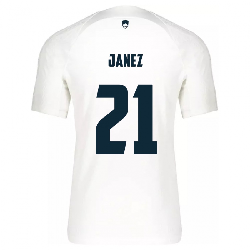 Niño Camiseta Eslovenia Korina Janež #21 Blanco 1ª Equipación 24-26 La Camisa