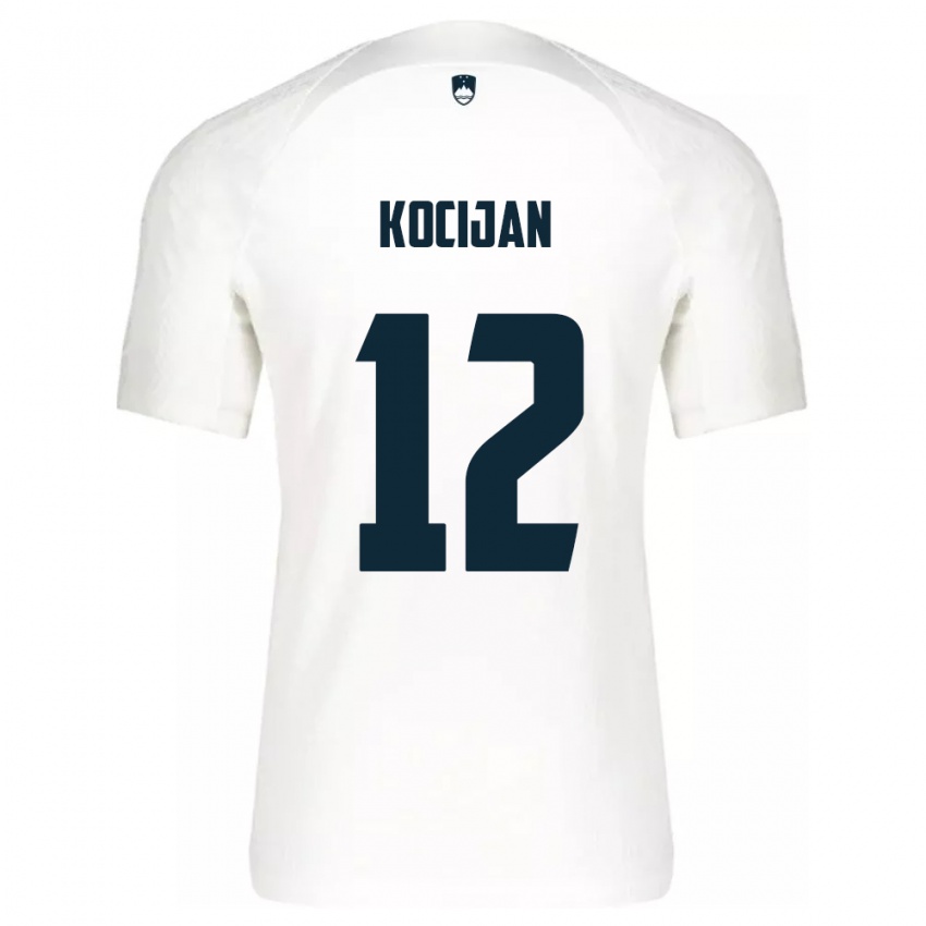 Niño Camiseta Eslovenia Iva Kocijan #12 Blanco 1ª Equipación 24-26 La Camisa