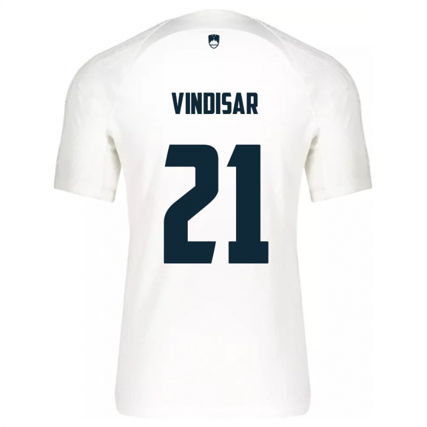 Niño Camiseta Eslovenia Zala Vindišar #21 Blanco 1ª Equipación 24-26 La Camisa