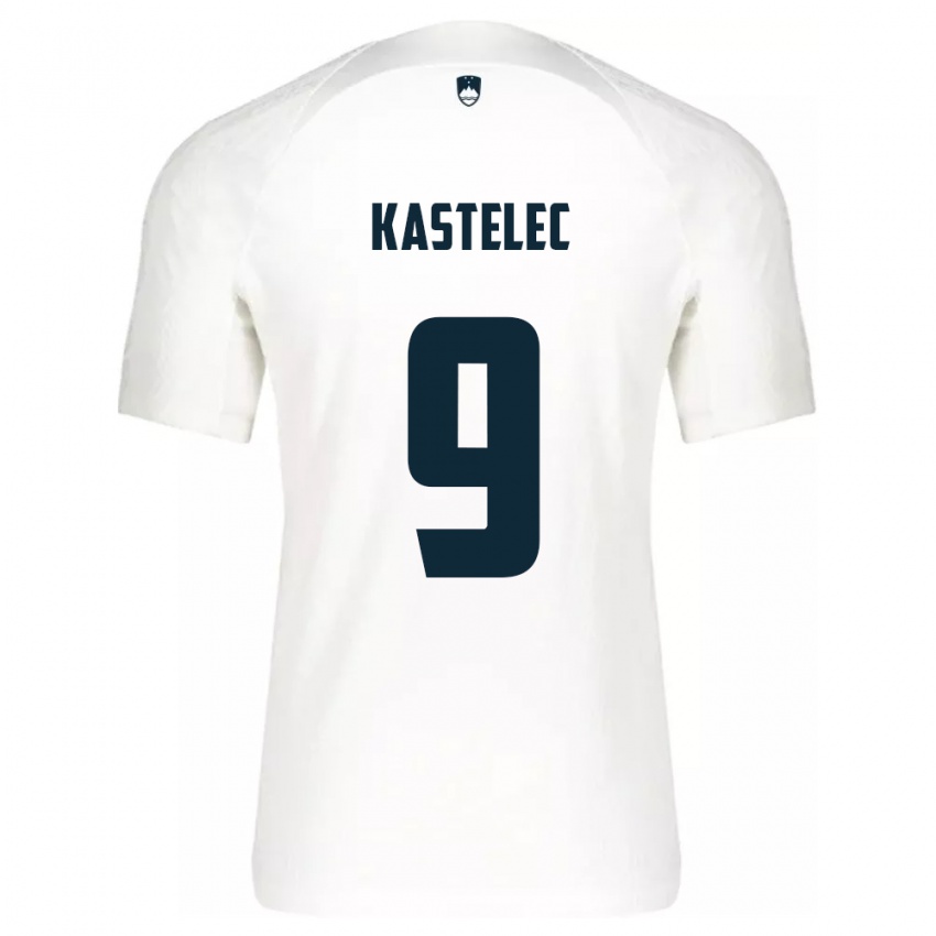 Niño Camiseta Eslovenia Mirjam Kastelec #9 Blanco 1ª Equipación 24-26 La Camisa