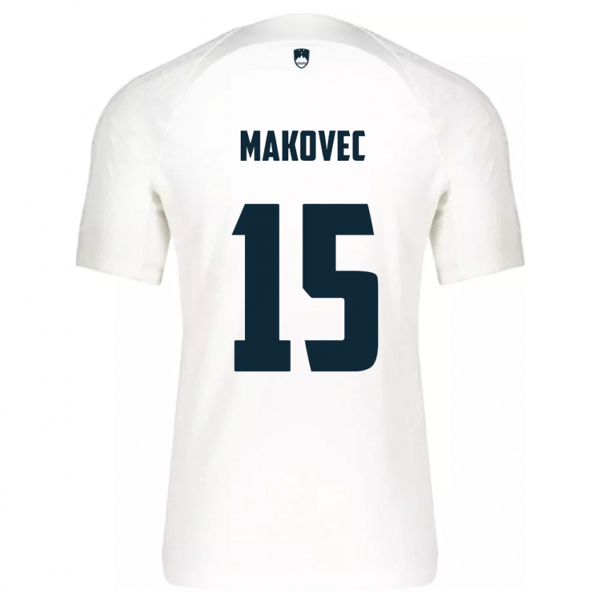 Niño Camiseta Eslovenia Sara Makovec #15 Blanco 1ª Equipación 24-26 La Camisa