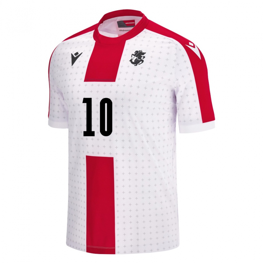 Niño Camiseta Georgia Giorgi Kvernadze #10 Blanco 1ª Equipación 24-26 La Camisa