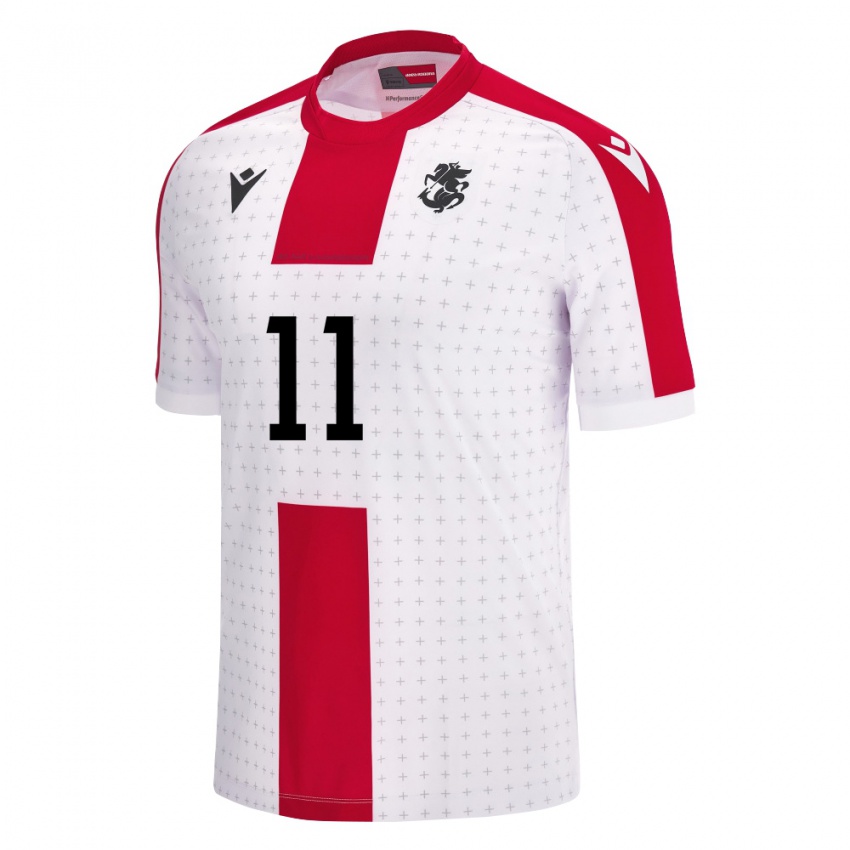 Niño Camiseta Georgia Sopiko Narsia #11 Blanco 1ª Equipación 24-26 La Camisa