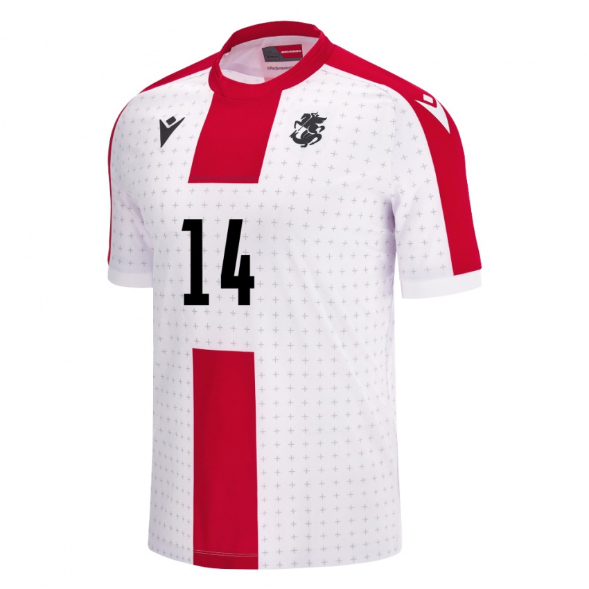 Niño Camiseta Georgia Luka Lochoshvili #14 Blanco 1ª Equipación 24-26 La Camisa