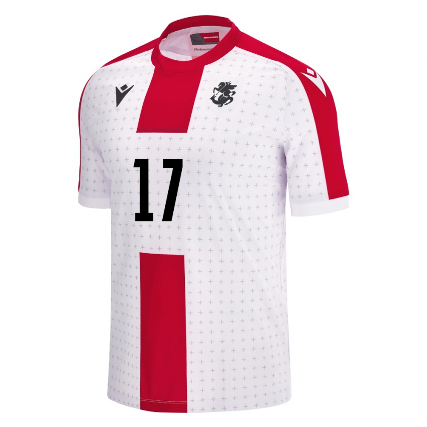 Niño Camiseta Georgia Shalva Ogbaidze #17 Blanco 1ª Equipación 24-26 La Camisa