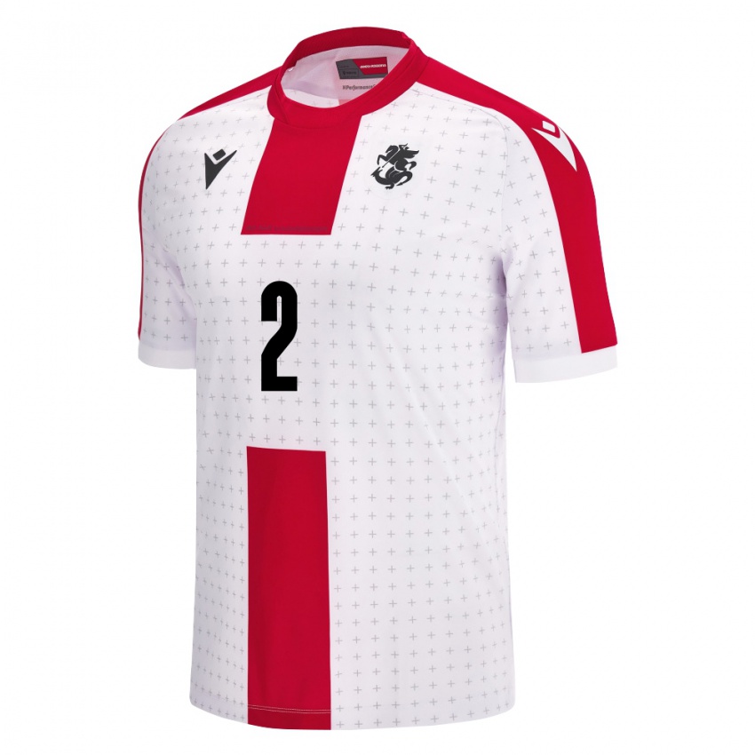 Niño Camiseta Georgia Zurab Rukhadze #2 Blanco 1ª Equipación 24-26 La Camisa