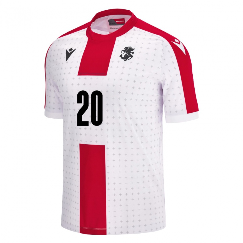 Niño Camiseta Georgia Tsotne Berelidze #20 Blanco 1ª Equipación 24-26 La Camisa