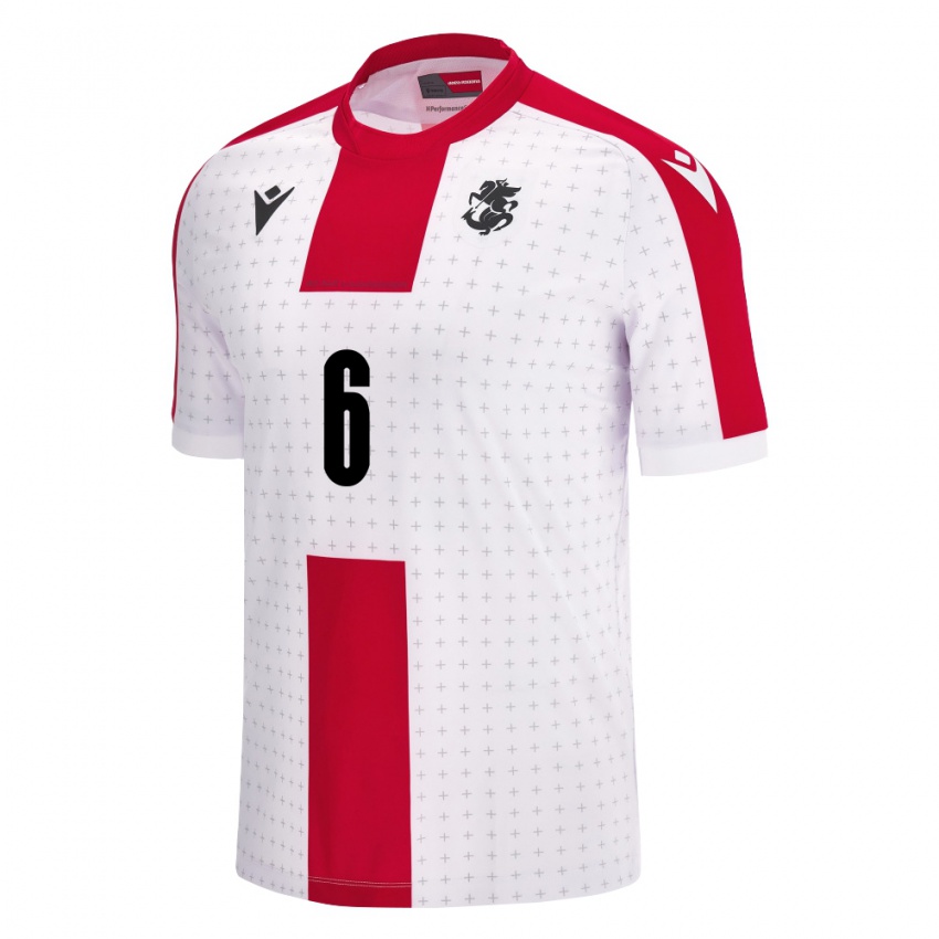 Niño Camiseta Georgia Giorgi Kochorashvili #6 Blanco 1ª Equipación 24-26 La Camisa