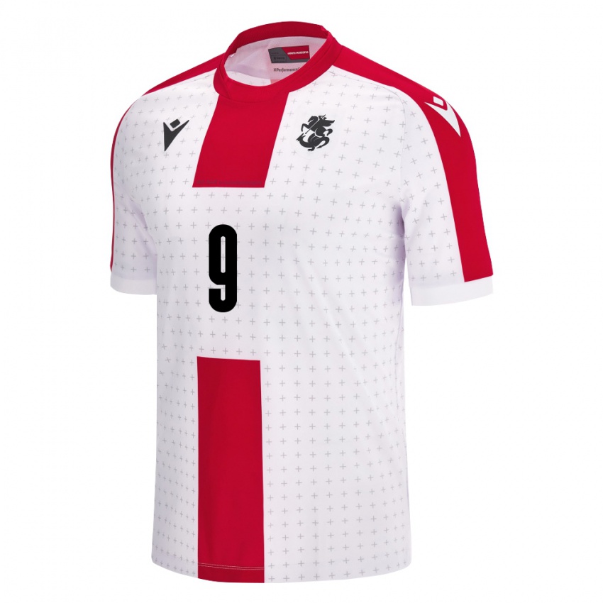 Niño Camiseta Georgia Zuriko Davitashvili #9 Blanco 1ª Equipación 24-26 La Camisa