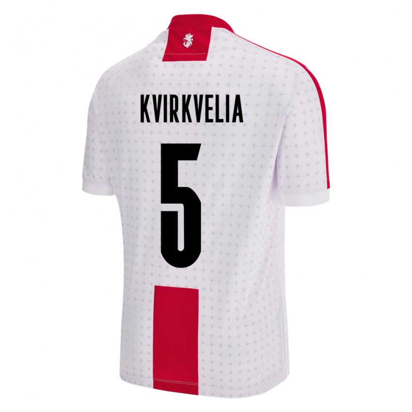 Niño Camiseta Georgia Solomon Kvirkvelia #5 Blanco 1ª Equipación 24-26 La Camisa