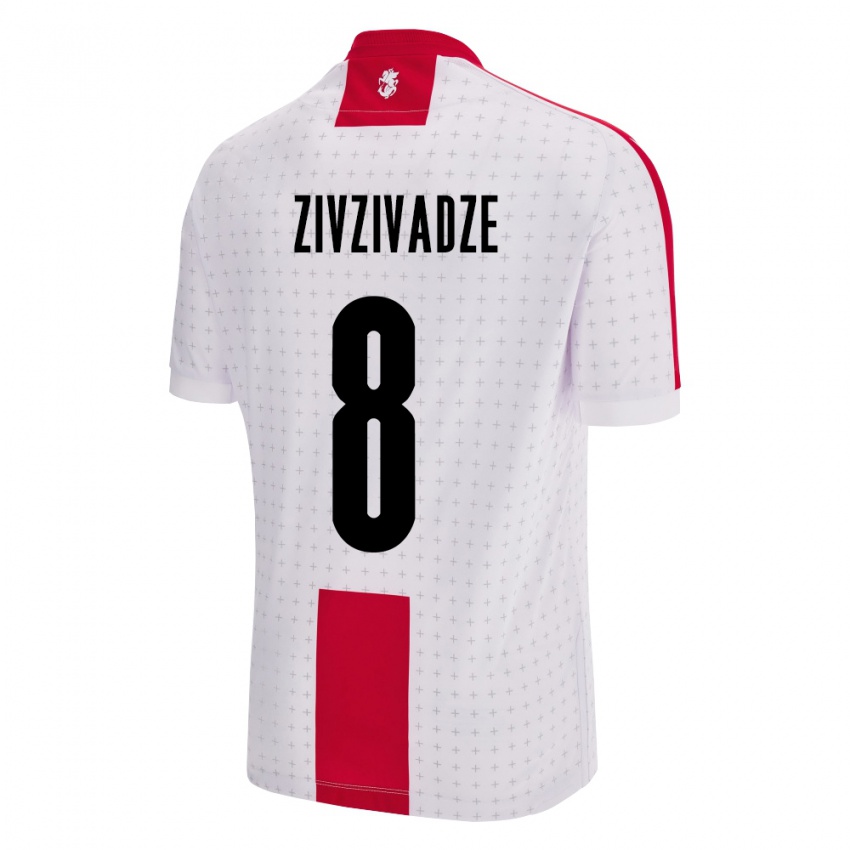 Niño Camiseta Georgia Budu Zivzivadze #8 Blanco 1ª Equipación 24-26 La Camisa