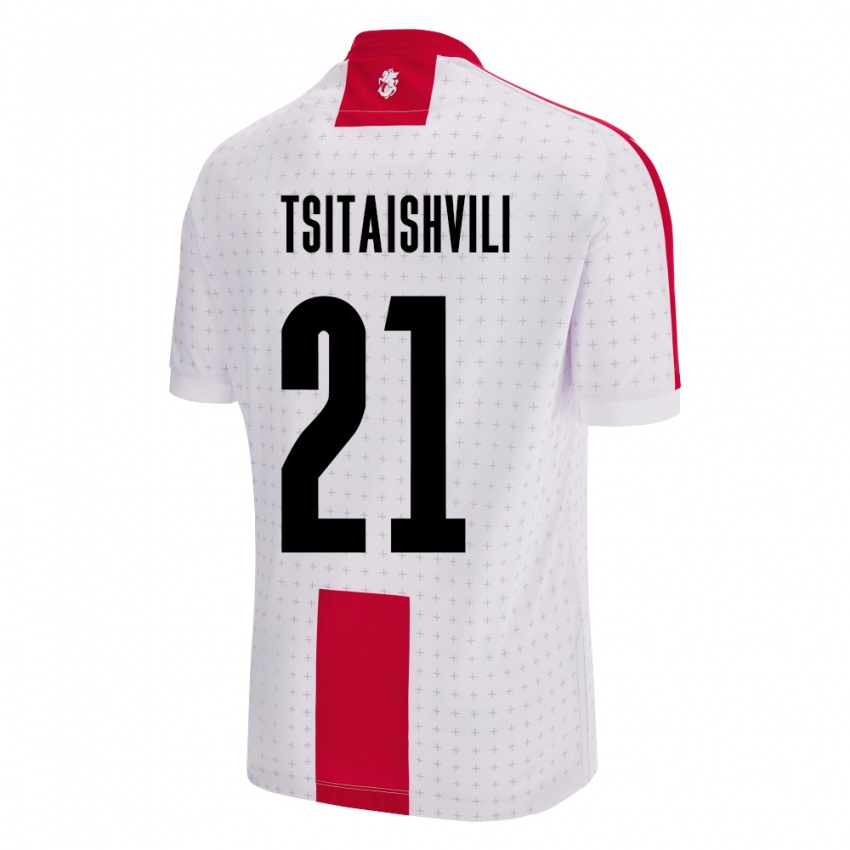 Niño Camiseta Georgia Georgiy Tsitaishvili #21 Blanco 1ª Equipación 24-26 La Camisa