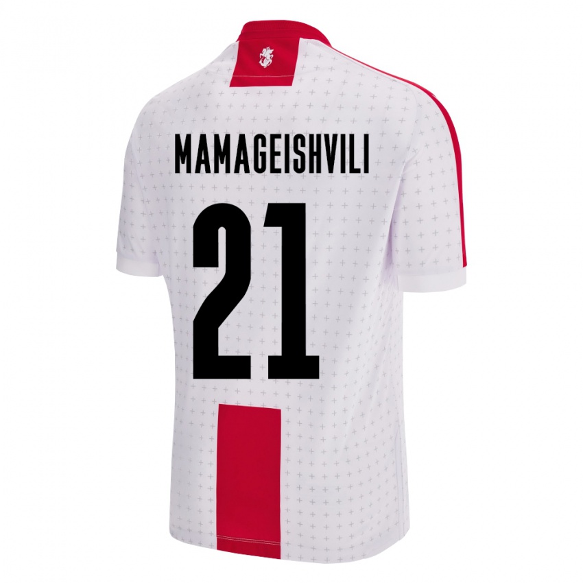 Niño Camiseta Georgia Otar Mamageishvili #21 Blanco 1ª Equipación 24-26 La Camisa