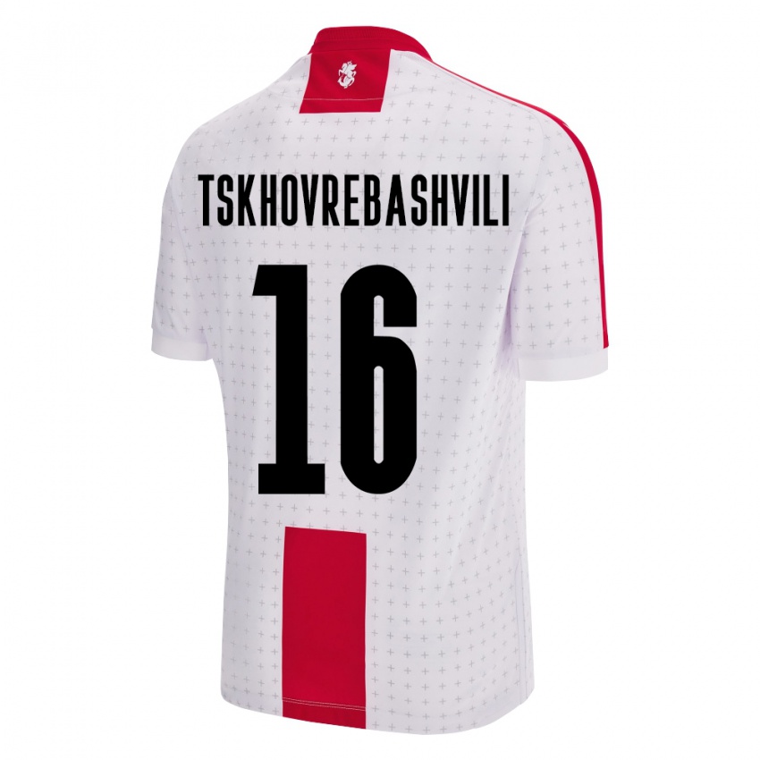 Niño Camiseta Georgia Nikoloz Tskhovrebashvili #16 Blanco 1ª Equipación 24-26 La Camisa