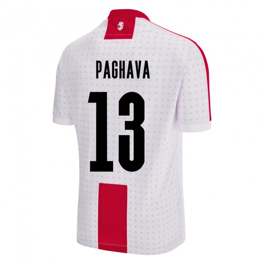 Niño Camiseta Georgia Davit Paghava #13 Blanco 1ª Equipación 24-26 La Camisa