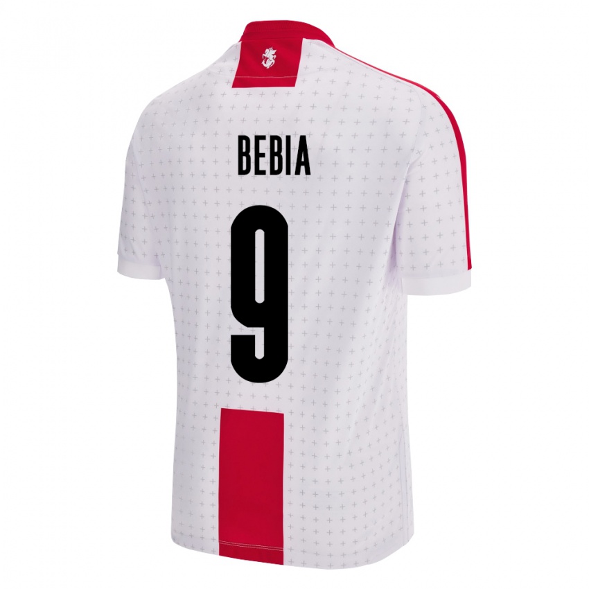 Niño Camiseta Georgia Maiko Bebia #9 Blanco 1ª Equipación 24-26 La Camisa