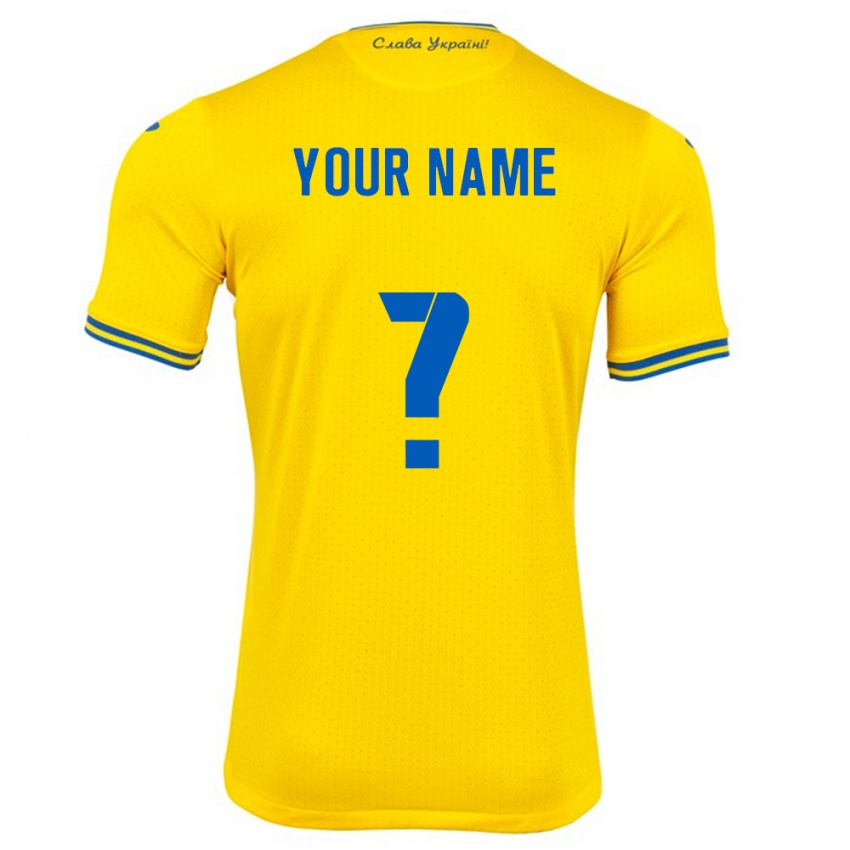 Niño Camiseta Ucrania Su Nombre #0 Amarillo 1ª Equipación 24-26 La Camisa