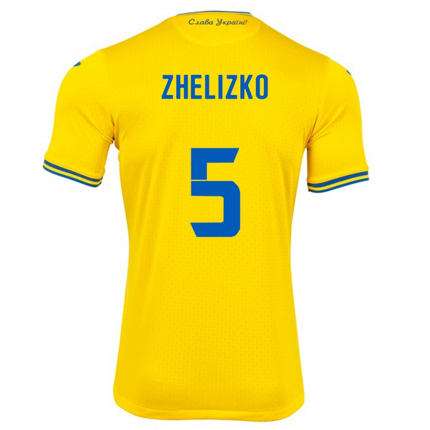 Niño Camiseta Ucrania Ivan Zhelizko #5 Amarillo 1ª Equipación 24-26 La Camisa