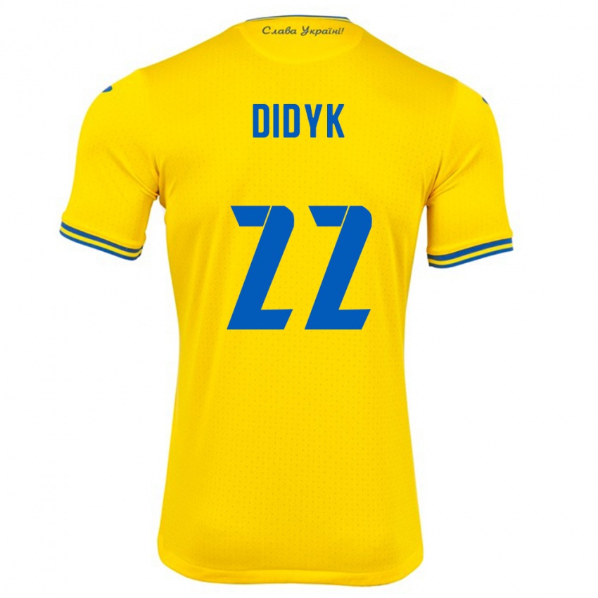 Niño Camiseta Ucrania Roman Didyk #22 Amarillo 1ª Equipación 24-26 La Camisa