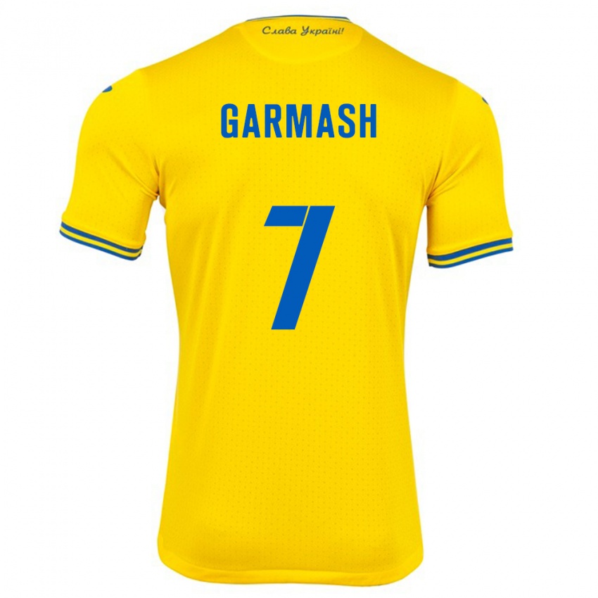 Niño Camiseta Ucrania Yevgen Garmash #7 Amarillo 1ª Equipación 24-26 La Camisa