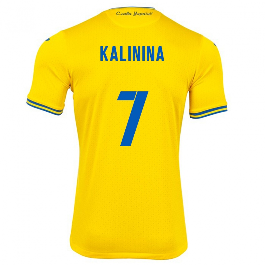 Niño Camiseta Ucrania Yana Kalinina #7 Amarillo 1ª Equipación 24-26 La Camisa