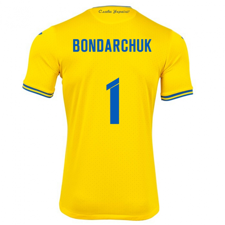 Niño Camiseta Ucrania Daryna Bondarchuk #1 Amarillo 1ª Equipación 24-26 La Camisa