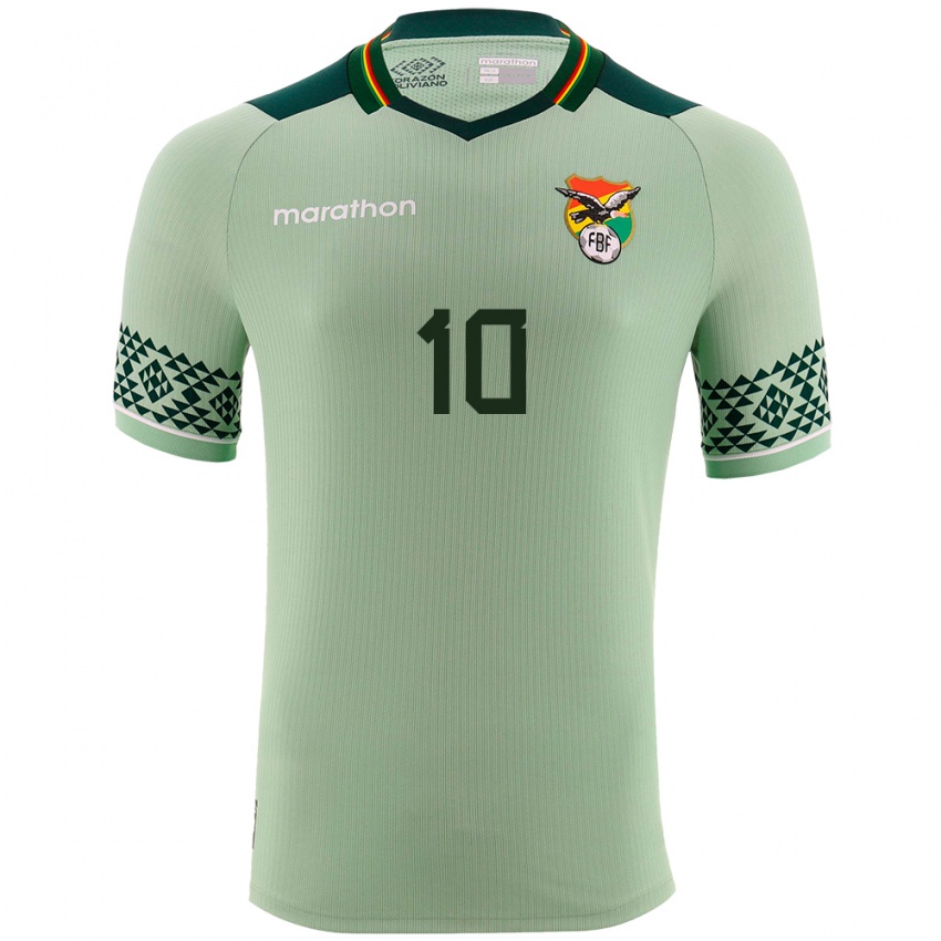 Niño Camiseta Bolivia Leonardo Viviani #10 Verde Claro 1ª Equipación 24-26 La Camisa