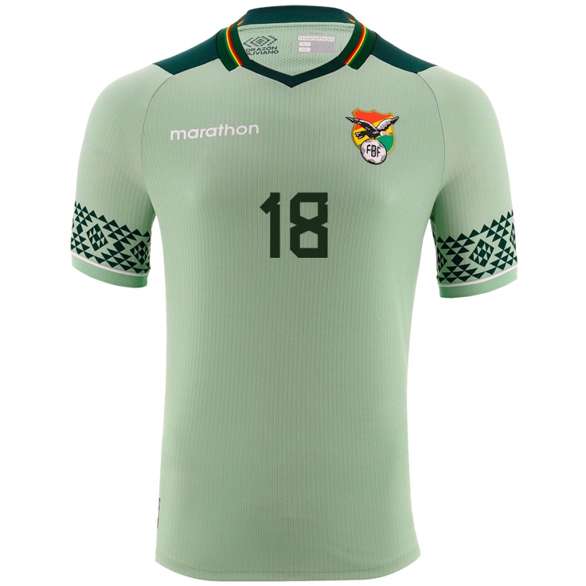 Niño Camiseta Bolivia Yoselin Basualdo #18 Verde Claro 1ª Equipación 24-26 La Camisa