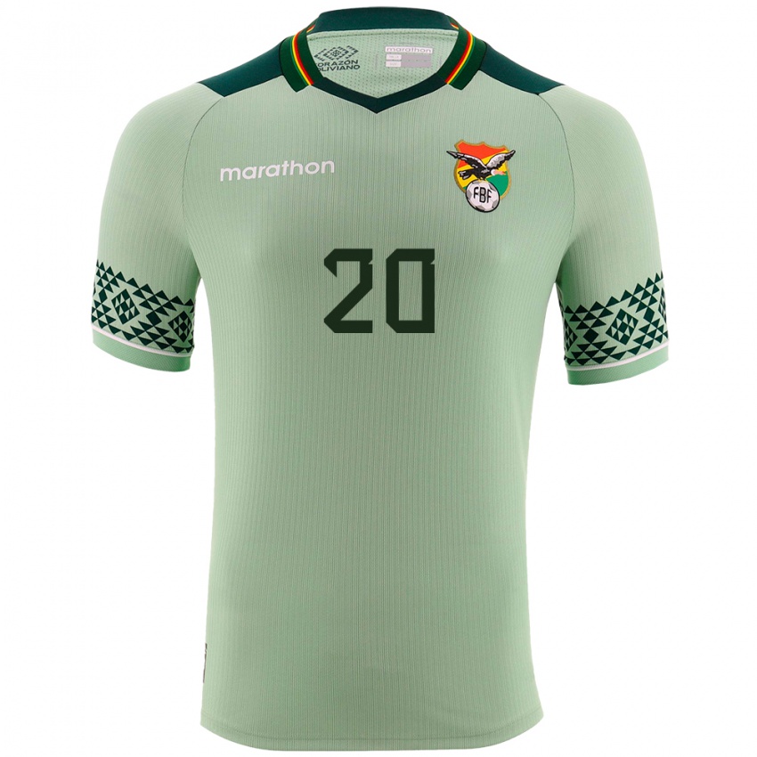 Niño Camiseta Bolivia Pablo Vaca #20 Verde Claro 1ª Equipación 24-26 La Camisa