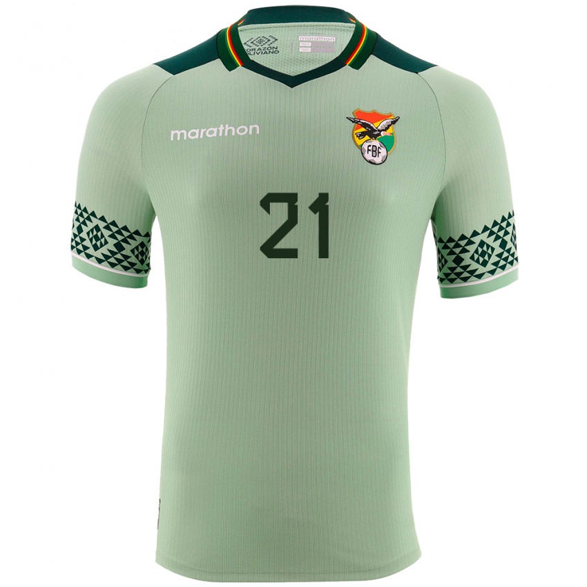 Niño Camiseta Bolivia Vladimir Galvez #21 Verde Claro 1ª Equipación 24-26 La Camisa