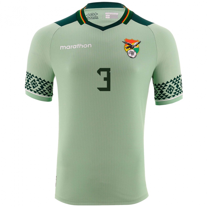 Niño Camiseta Bolivia Iván Molina #3 Verde Claro 1ª Equipación 24-26 La Camisa