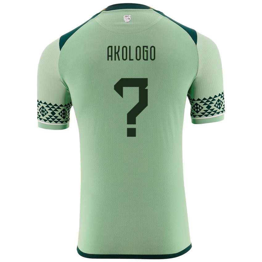 Niño Camiseta Bolivia David Akologo #0 Verde Claro 1ª Equipación 24-26 La Camisa