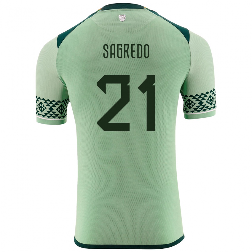 Niño Camiseta Bolivia José Sagredo #21 Verde Claro 1ª Equipación 24-26 La Camisa