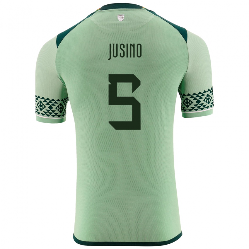 Niño Camiseta Bolivia Adrián Jusino #5 Verde Claro 1ª Equipación 24-26 La Camisa
