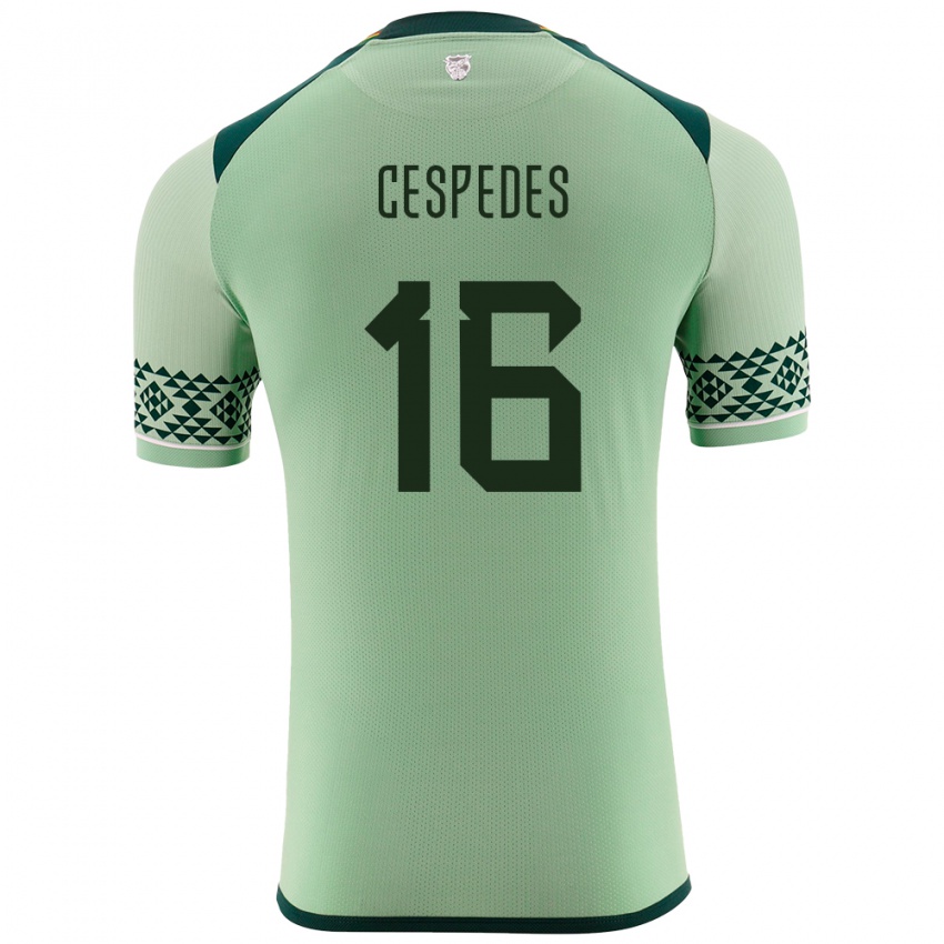 Niño Camiseta Bolivia Boris Céspedes #16 Verde Claro 1ª Equipación 24-26 La Camisa